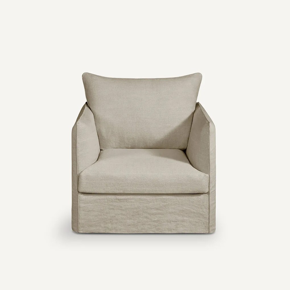 Fauteuil in dik stonewashed linnen, Neo Chiquito