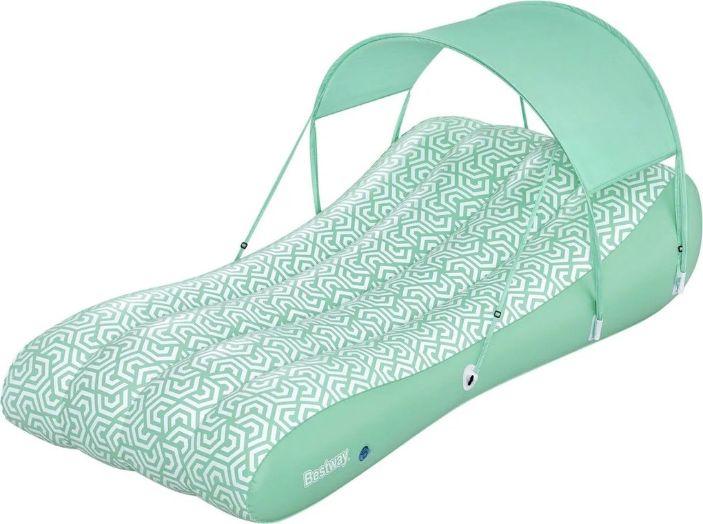 Bestway "Comfy Chill" opblaasbare luchtmatras met zonnescherm - 175 x 94 x 40 cm - 1 persoon
