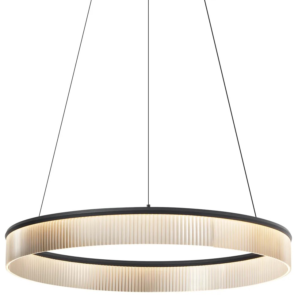 Moderne hanglamp zwart 78cm incl. LED 3-staps dimbaar - Anello Chandelier