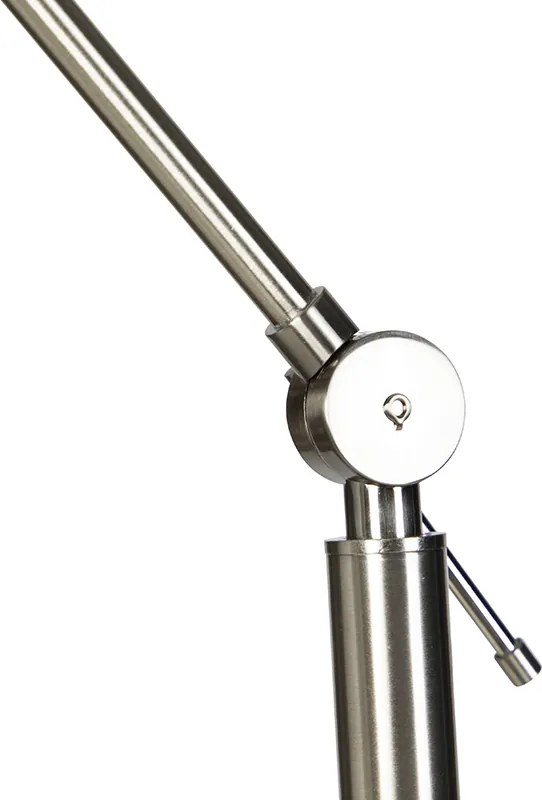 Moderne vloerlamp staal met kap donkergrijs 45 cm - Editor