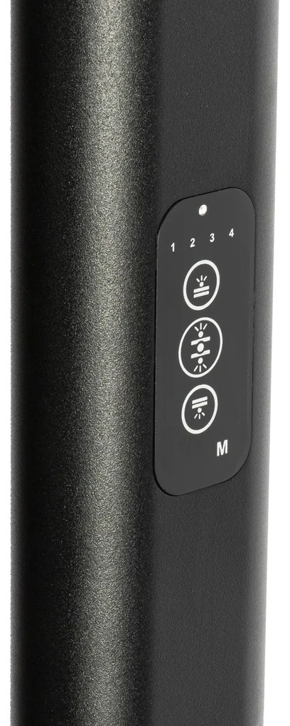 Daglicht vloerlamp zwart vierkant incl. LED en dimmer - Guzo Modern Binnenverlichting Lamp