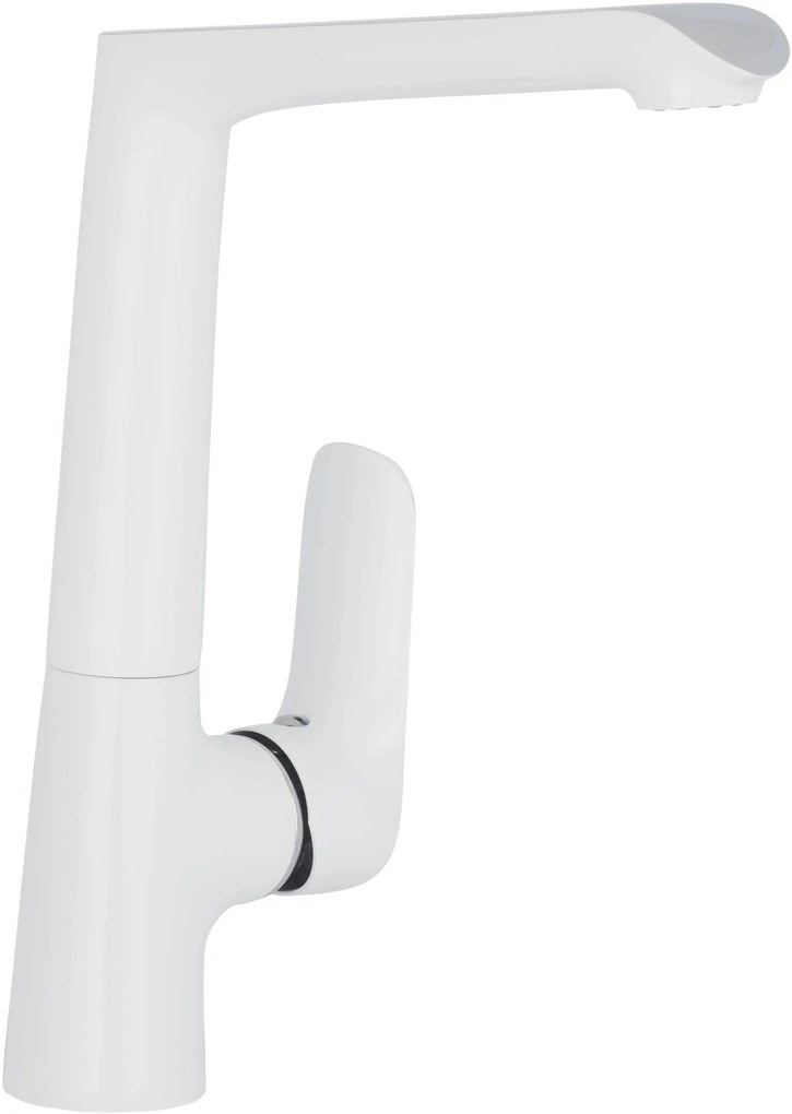 Saqu Angular 2.0 eengreeps keukenmengkraan wit/chroom