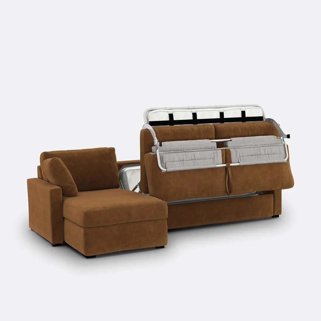 4-zits hoekbank, omvormbaar, fluweel, schuim, TIMOR