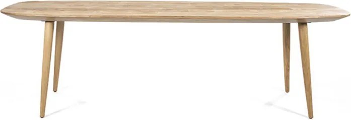 Eettafel Teak Met Afgeronde Hoeken 260 Cm - 260 X 100cm.