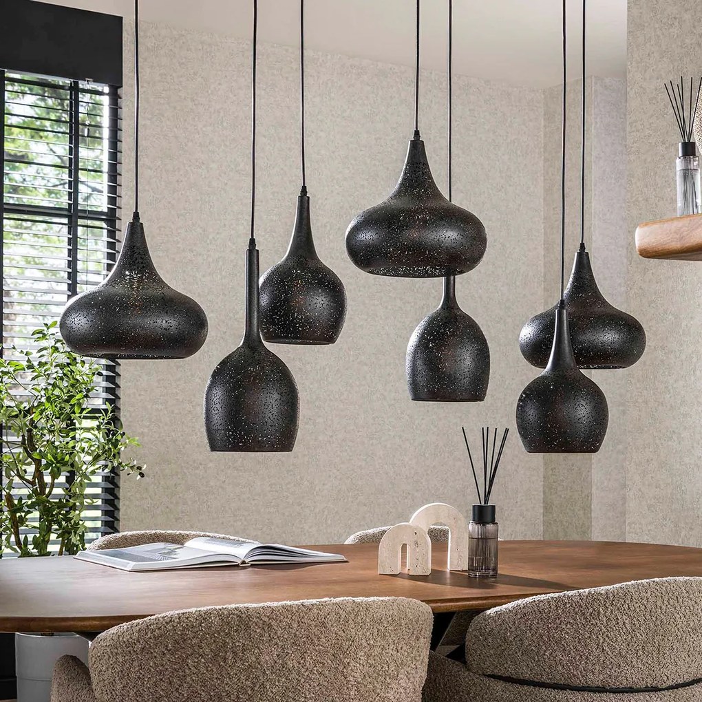 Speelse Hanglamp Zwart Metaal