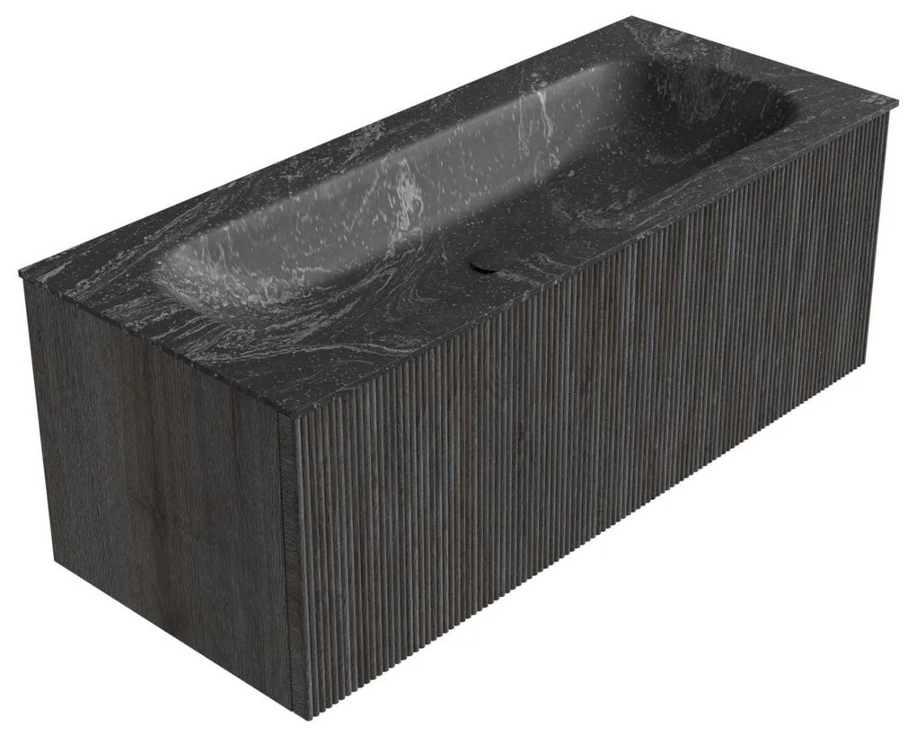 Mondiaz Kurve-dlux 110cm badmeubel shadow met 1 lade en wastafel big medium midden zonder kraangat lava
