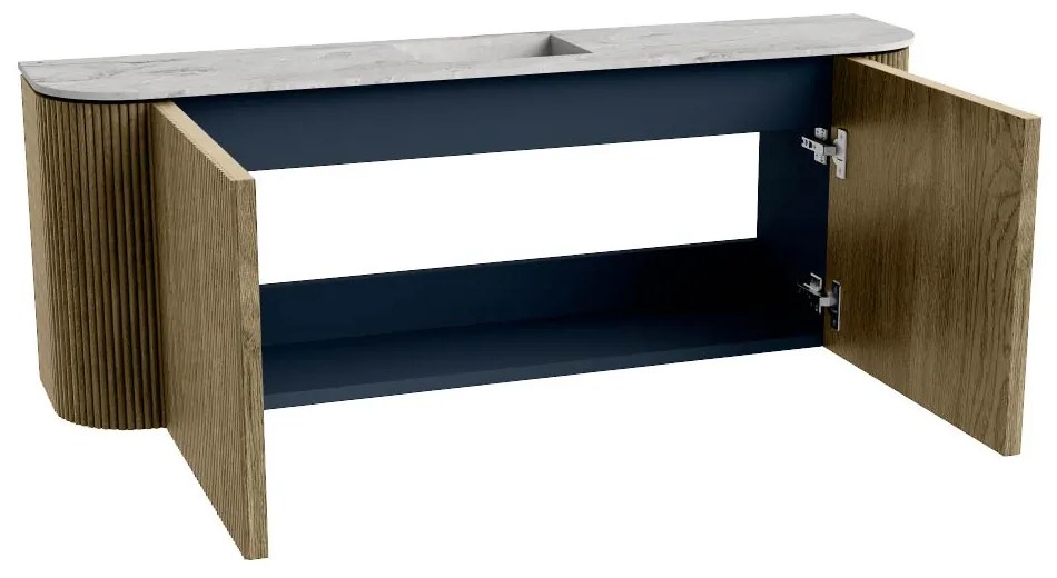 Mondiaz Joya DLux 115cm toiletmeubel ronding links/rechts dusk met wastafel faye midden 1 kraangat glace
