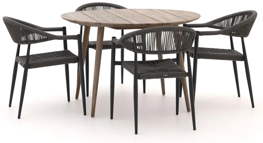 + 15% kassakorting | Diningset Manifesto  | 4 personen teakhout | Tuinset stapelbaar | 5-delig | Kees Smit Tuinmeubelen