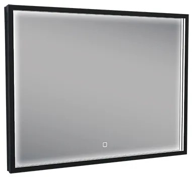 Mueller Square LED spiegel 80x60cm mat zwart met spiegelverwarming