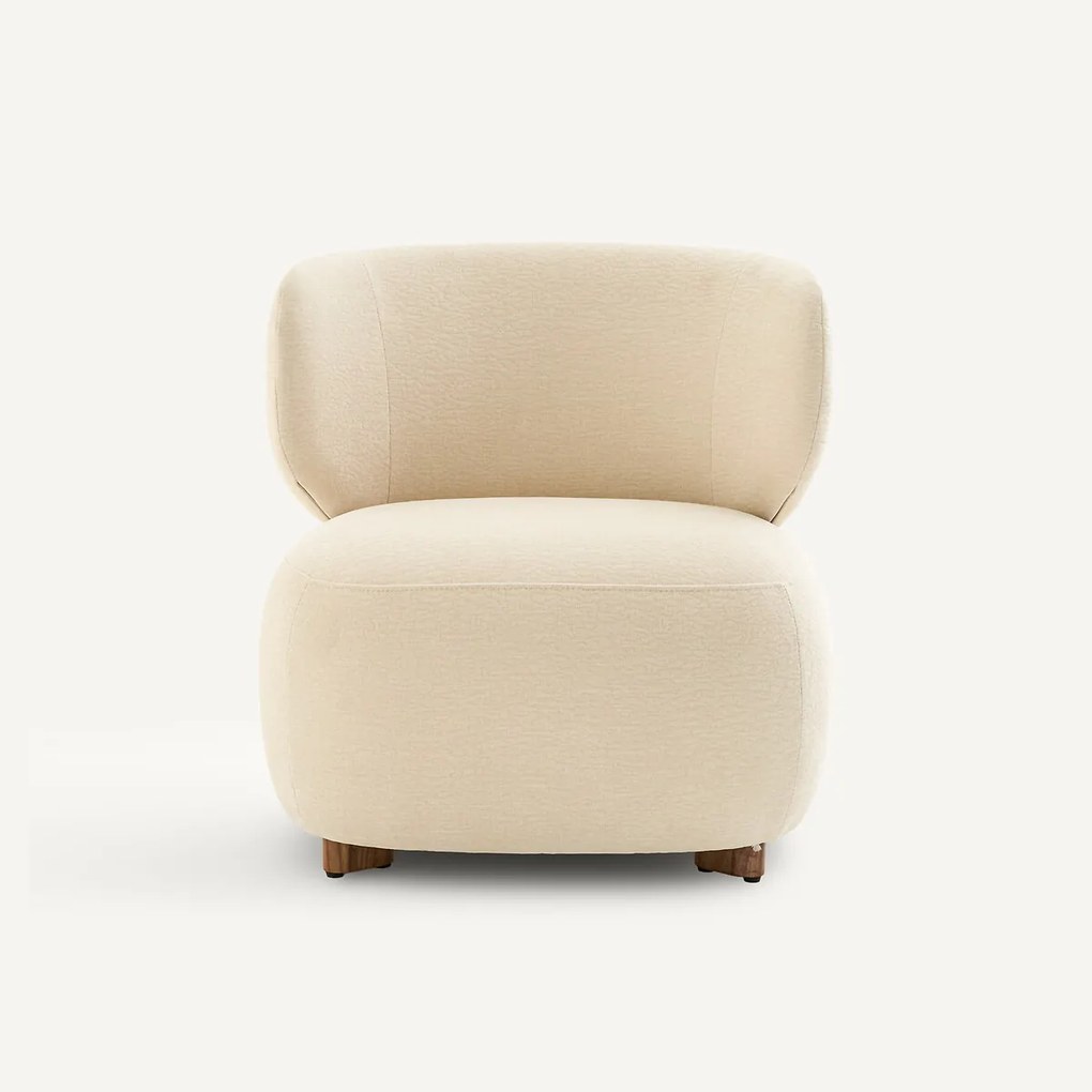Loungestoel in fluweel met reliëf, MODALIE, ontwerp Emmanuel Gallina