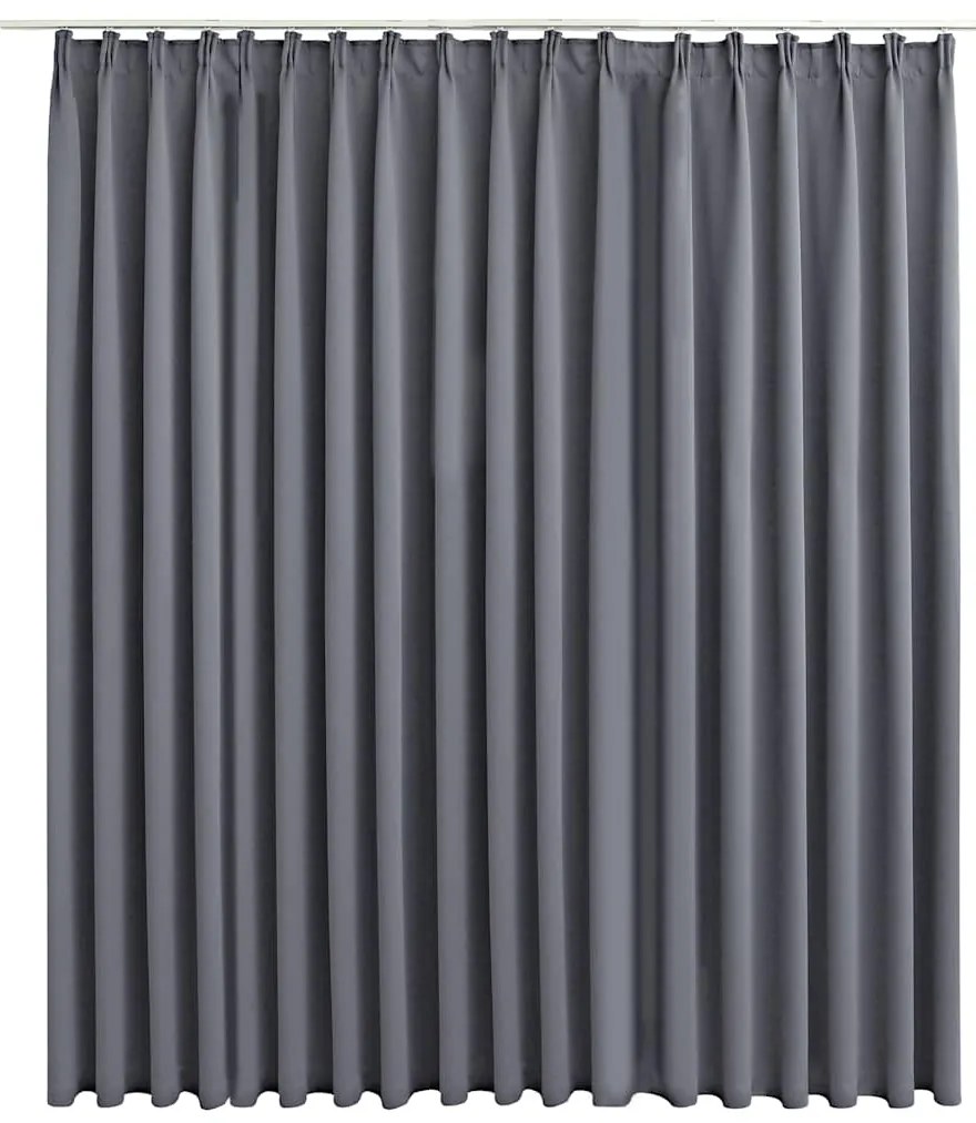 vidaXL Gordijn verduisterend met haken 290x245 cm grijs