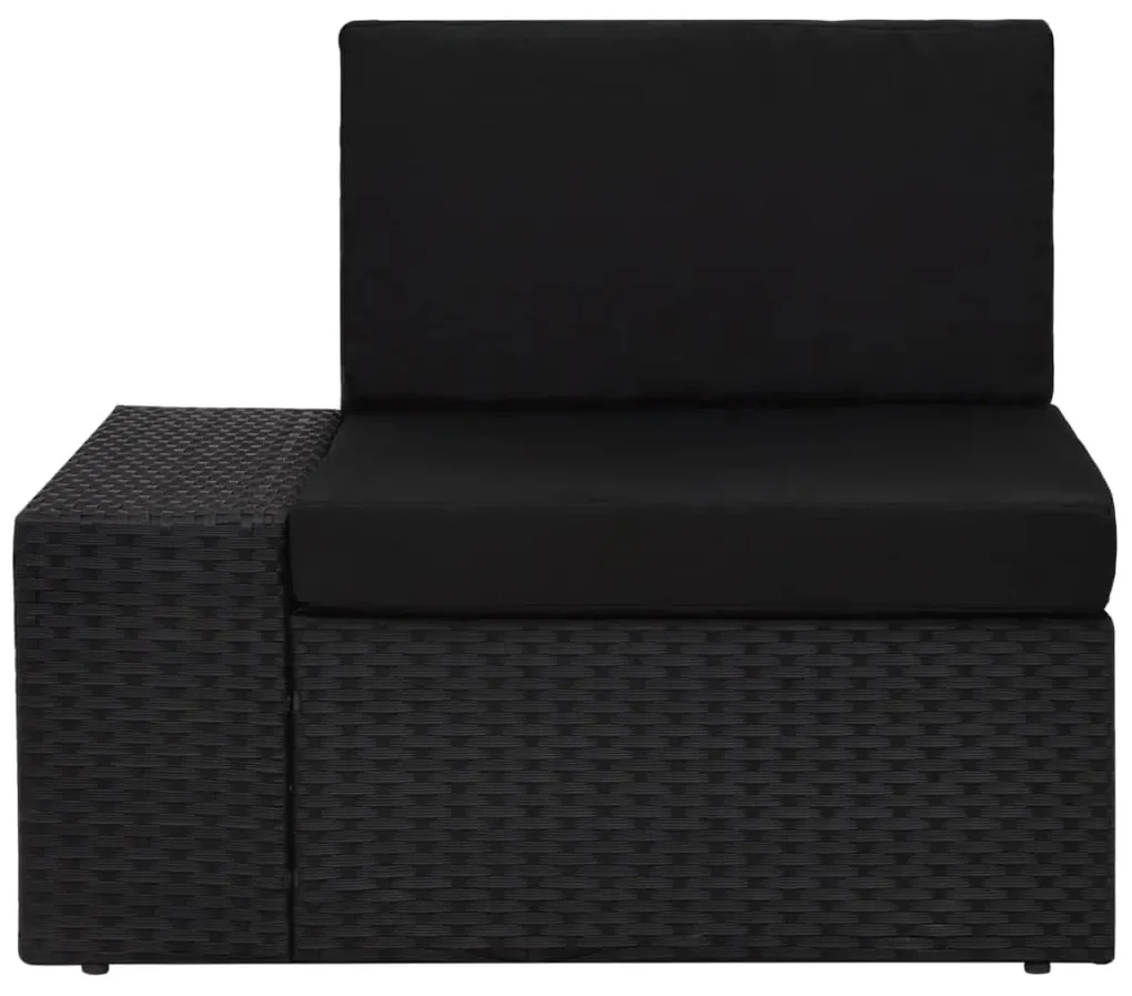 vidaXL Hoekbank met rechterarmleuning sectioneel poly rattan zwart