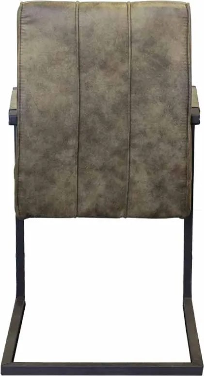 Eetkamerstoel - Jupiter - stof Cowboy retro lederlook olijf groen