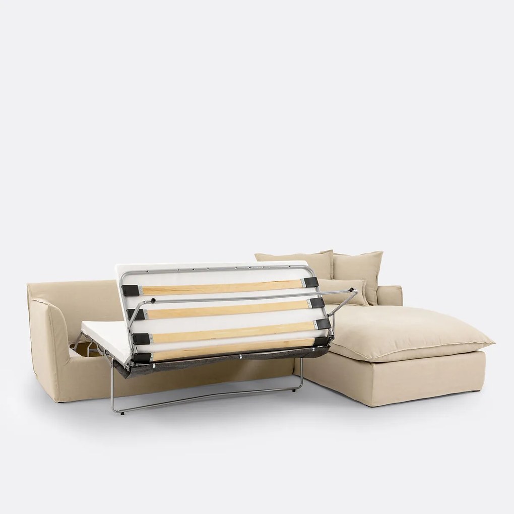 Slaapbank, 4 zits, Comfort Bultex®, afneembare hoezen, linnen, ODNA