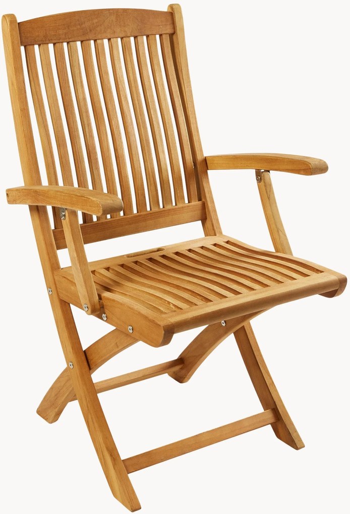 Inklapbare tuistoelen Oxford van teakhout met armleuningen, 2-delig