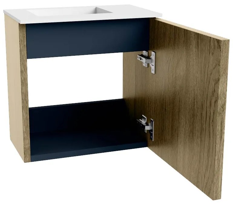 Mondiaz Joya 40cm toiletmeubel dusk met wastafel faye links 1 kraangat talc