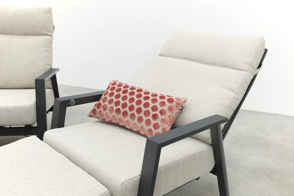 Lagos/Atlanta stoelen & 3-zitsbank loungeset 5-delig verstelbaar - Antraciet