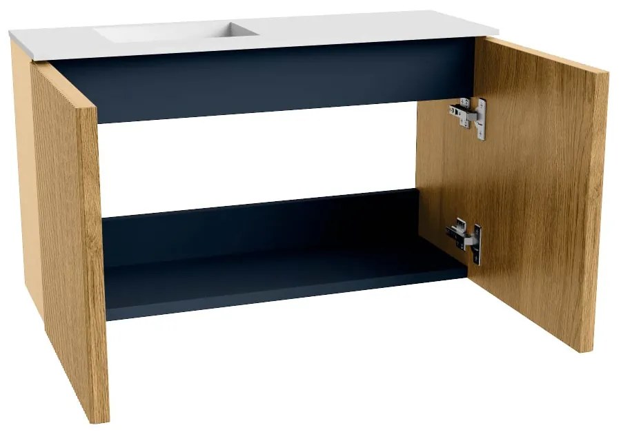 Mondiaz Joya 70cm toiletmeubel oak met wastafel faye links 1 kraangat talc