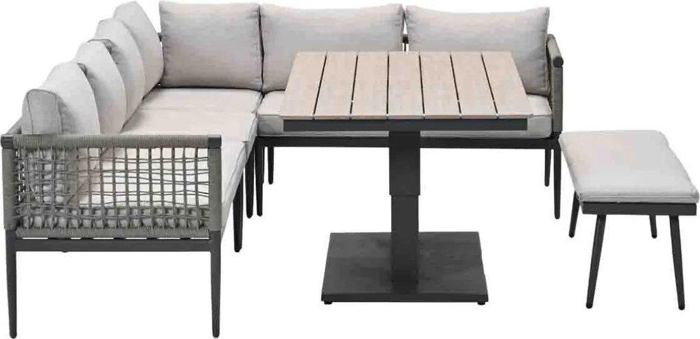 Garden Impressions Burela - Brugge lounge dining set 6-delig rechts - taupe