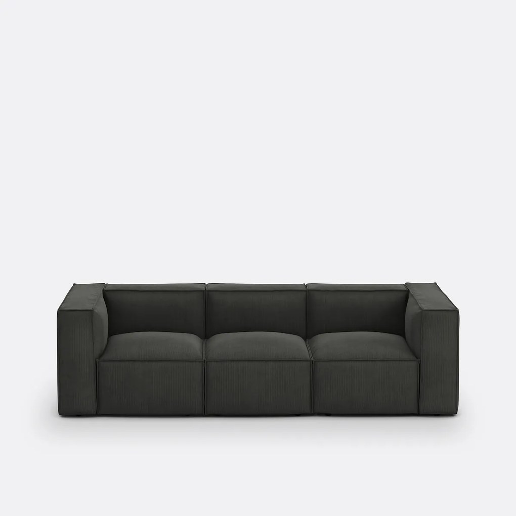 Modulaire bank, 3-zit, ribfluweel, Seven