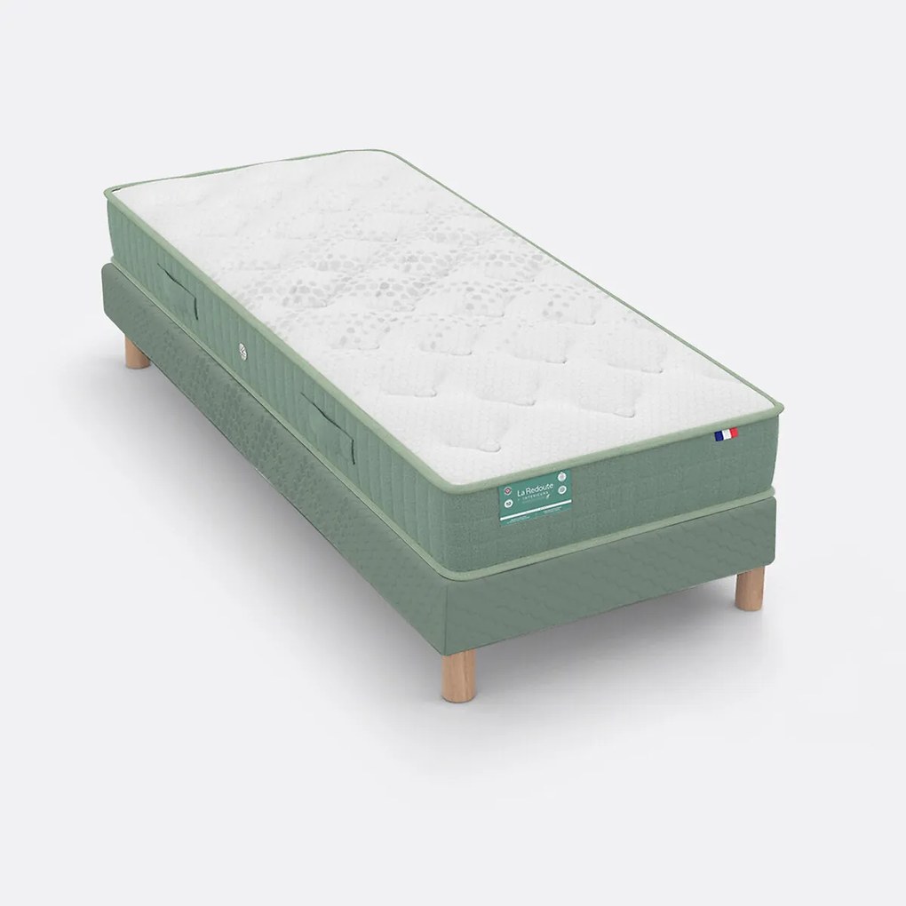 Set met latexmatras met traagschuim en gestoffeerde lattenbodem