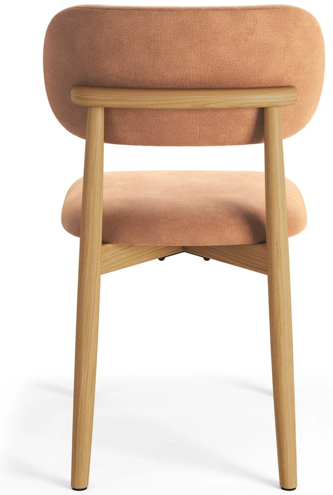AVLO Terracotta (stof Danny 204)/gelakt eiken frame – HOUTEN STOEL VOOR WOONKAMER, EETKAMER, KEUKEN RETRO