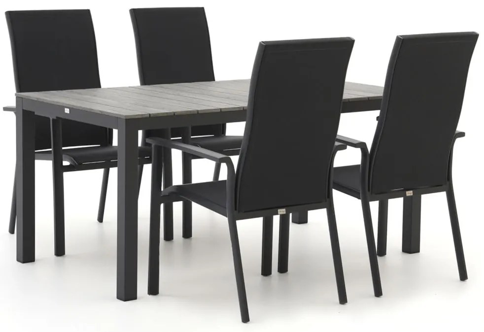 + 15% kassakorting | Diningset Bellagio  | 4 personen polywood | Tuinset stapelbaar | 5-delig | Kees Smit Tuinmeubelen