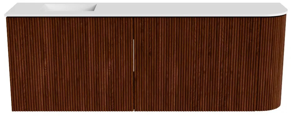 Mondiaz Joya 110cm toiletmeubel ronding rechts ruby met wastafel faye links zonder kraangat talc