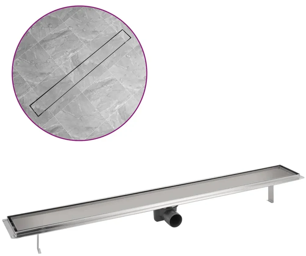 vidaXL Doucheputje rechthoekig 1030x140 mm roestvrij staal