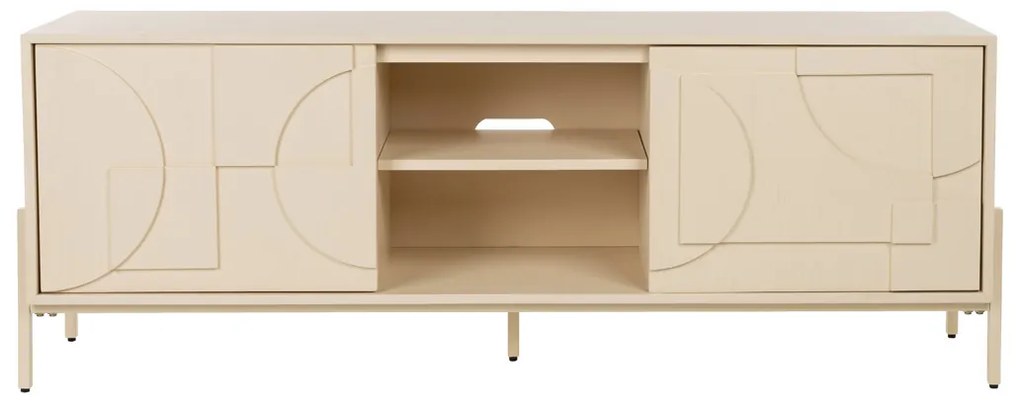Zuiver Faces Tv-meubel Beige Hout Met Patroon - 160x40x60cm.