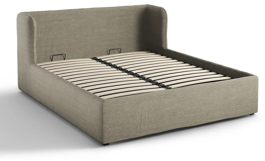 Kofferbed in linnen met ophefbare bedbodem, Robwig