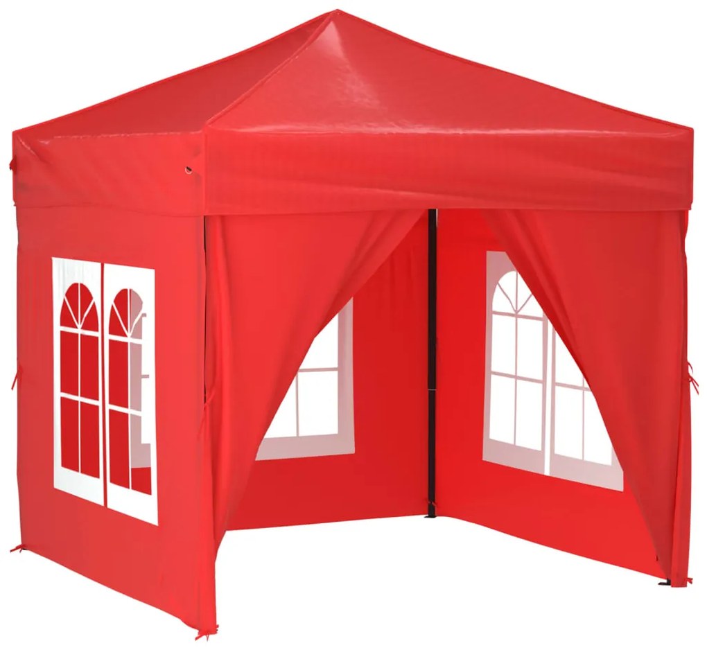 vidaXL Partytent inklapbaar met zijwanden 2x2 m rood