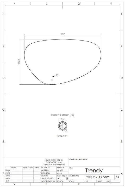 Gliss Design Trendy spiegel met LED-verlichting 120cm