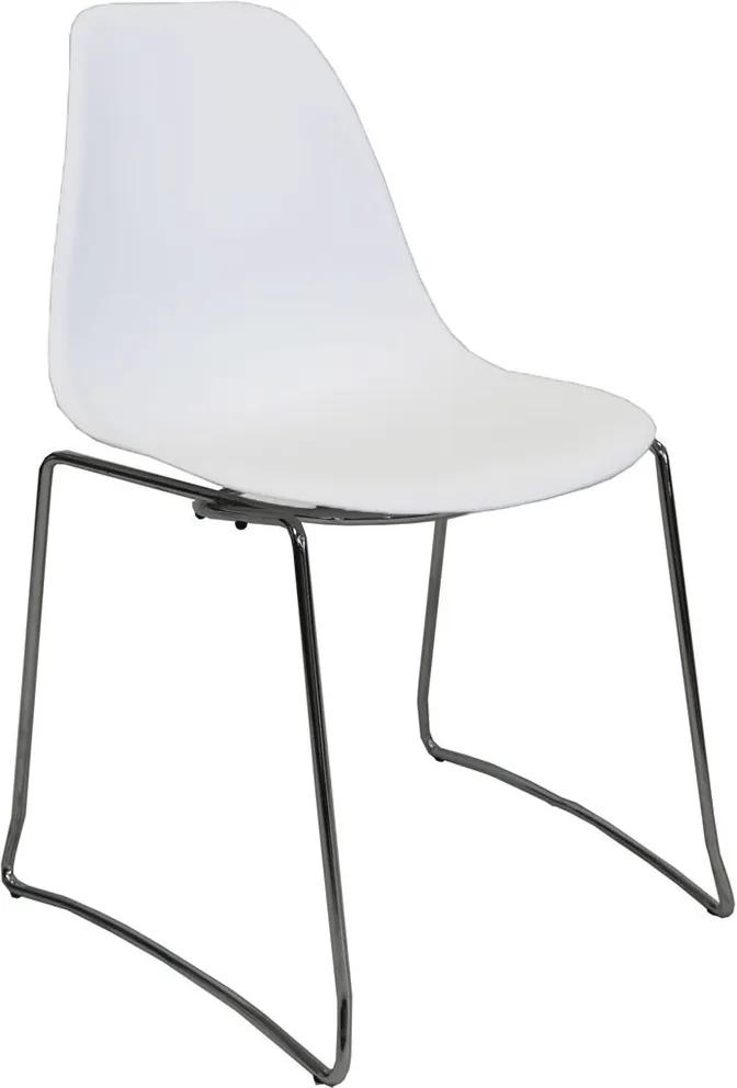 Dimehouse | Eetkamerstoel Design Jorg breedte 47 cm x diepte 49 cm x hoogte 83 cm wit eetkamerstoelen kunststof, metaal meubels stoelen & fauteuils