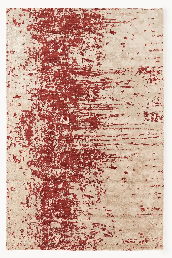 Handgeweven wollen vloerkleed Cynthia met abstract patroon