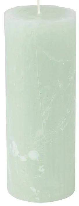 Kaars rustiek - mintgroen - 7x18 cm