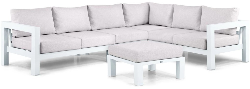 Hoek loungeset 6 personen Aluminium Wit Lifestyle Garden Furniture Luca