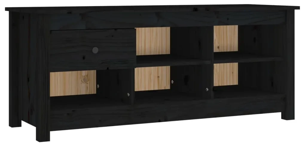 vidaXL Schoenenkast 110x38x45,5 cm massief grenenhout zwart