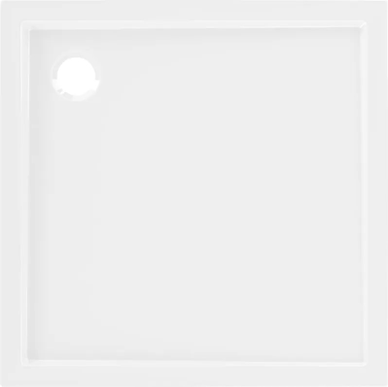 Mexen Flow douchebak vierkant slank 75 x 75 cm, wit glans - 46S107575