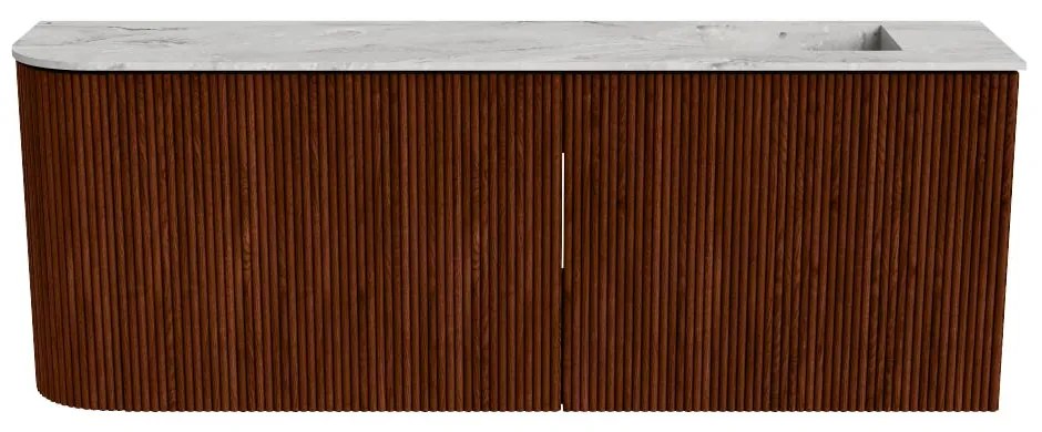 Mondiaz Joya DLux 110cm toiletmeubel ronding links ruby met wastafel faye rechts 1 kraangat glace