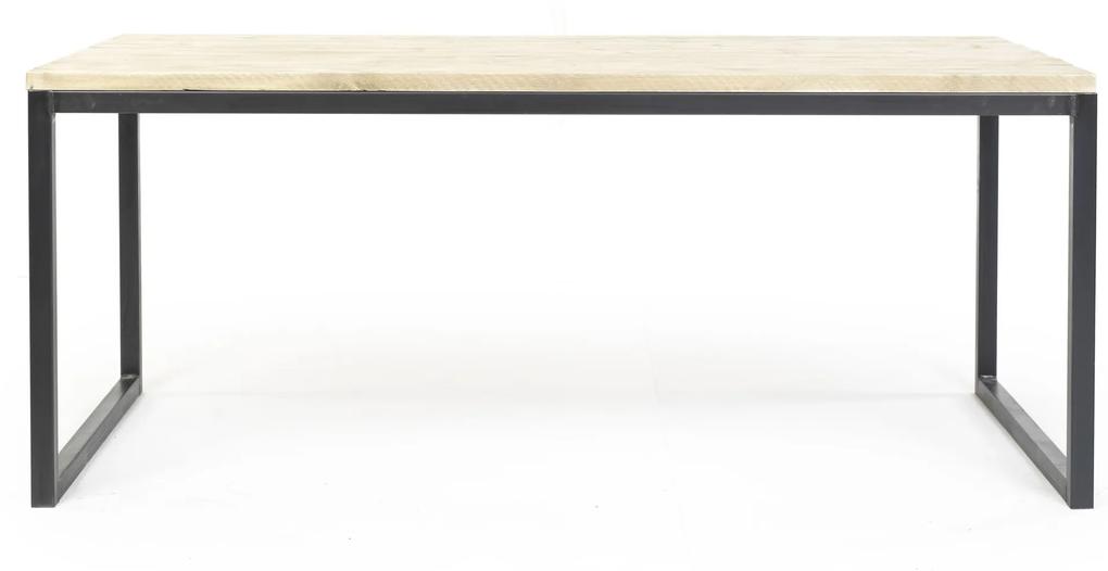 Tafel OLAV STEIGERHOUT U-FRAME | 300cm (incl. middenpoot 4x4cm) x 120cm | Black-Wash