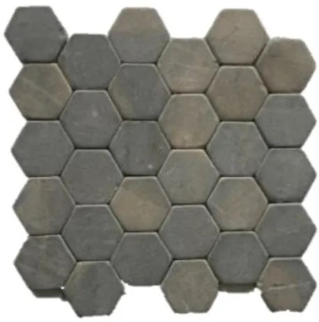 Terra d'Azur Silva Grey hexagonaal natuursteen mozaiek 30x30