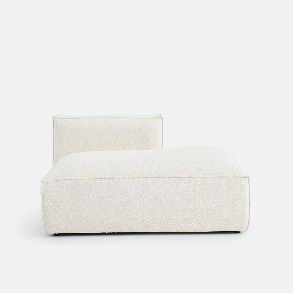Rechts chaise-longue-element voor modulaire bank, in bouclé stof, Seven