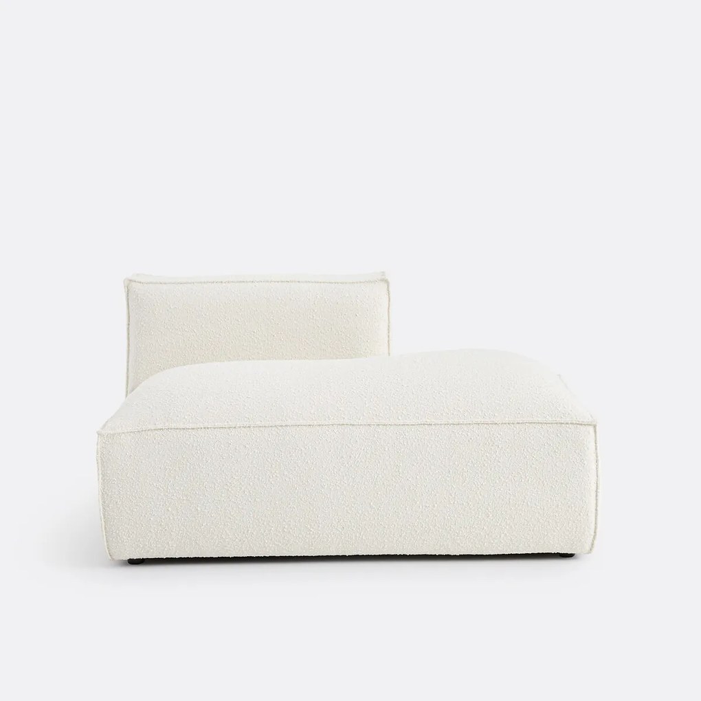 Rechts chaise-longue-element voor modulaire bank, in bouclette, Seven