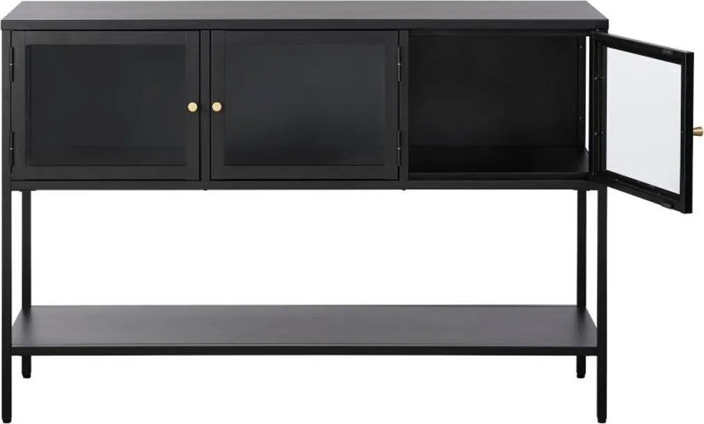 Sidetable Met Glazen Deuren - 132 X 40cm.