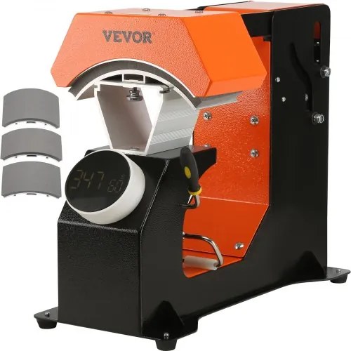 VEVOR 3 in 1 Cap Press Hoedenpers Warmtepersmachine 16,3x8 cm, Warmtepers Transferpers met 3 Padformaten 16,8x7 cm, 16,8x9,8 cm, 15,5x7,6 cm, Warmtepers Transferpers Tijd- en temperatuurregelaar