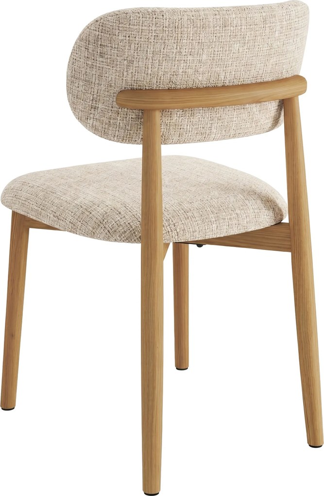 AVLO Beige (stof Juto 4)/gelakt eiken frame – HOUTEN STOEL VOOR WOONKAMER, EETKAMER, KEUKEN RETRO