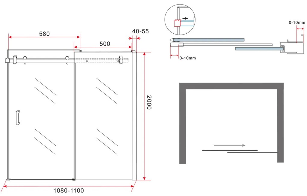 Mueller Basic Douchedeur 110cm ANTI-KALK