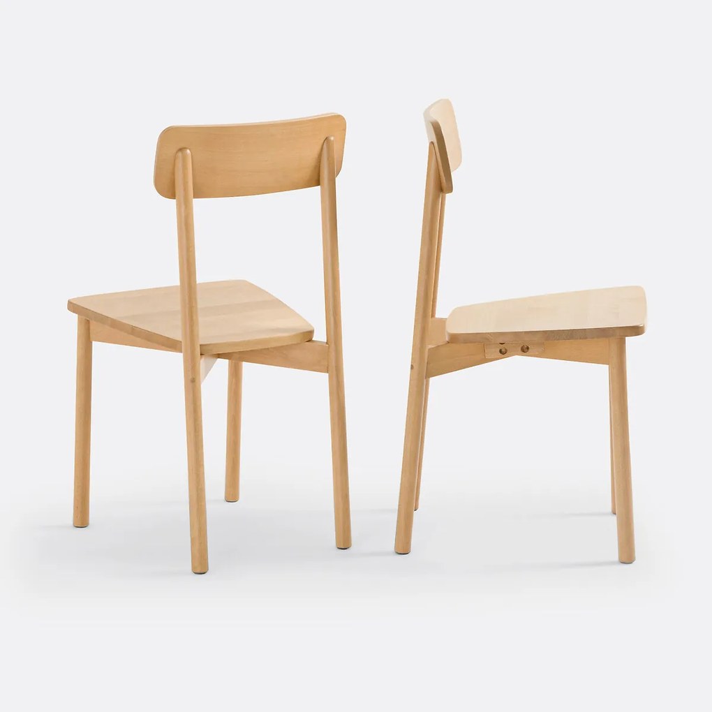 Set van 2 stoelen in massief beukenhout, Jodi