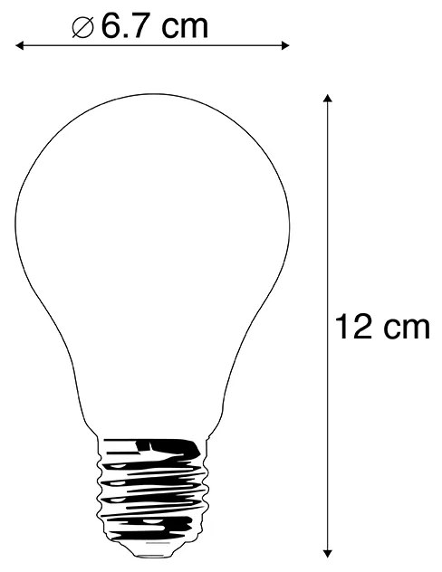 Set van 5 E27 LED lamp A67 opaal 8W 900 lm 2700K